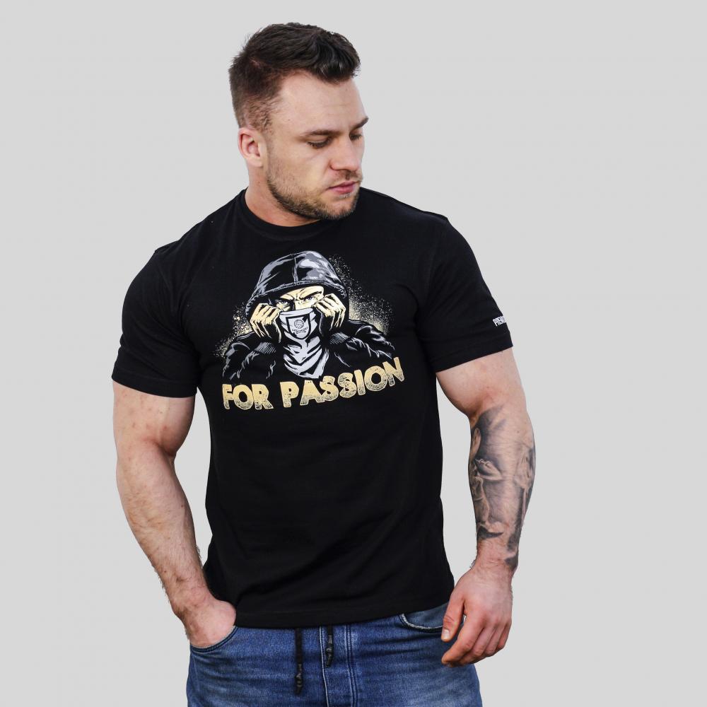 USW013 For Passion BLACK T-SHIRT