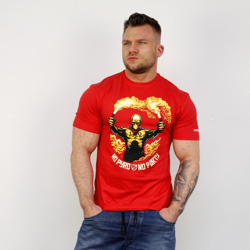 USW026 No pyro no party RED T-SHIRT