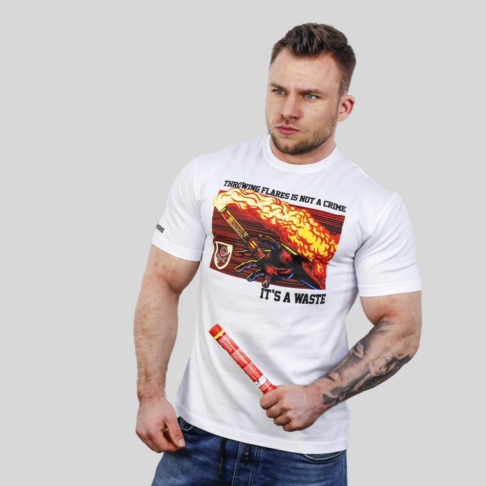 USW035 Throwing flares WHITE T-SHIRT