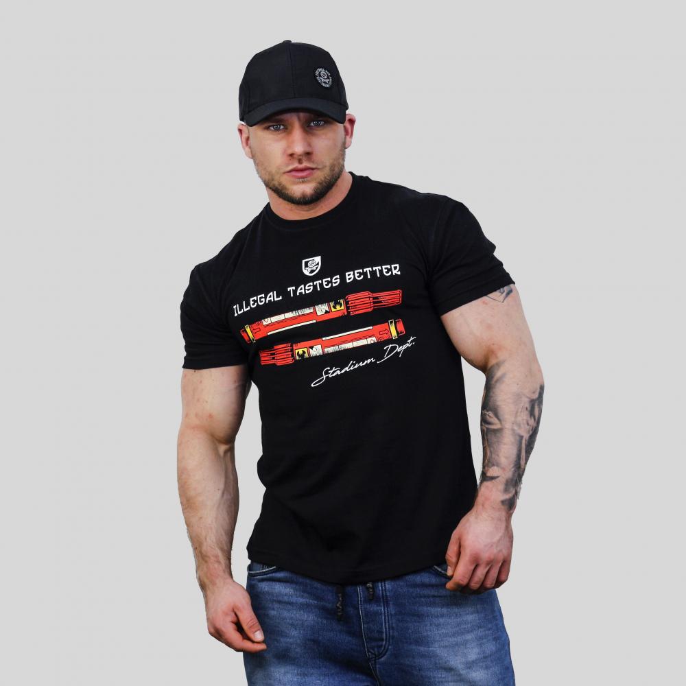 USW063 Illegal tastes better BLACK TSHIRT
