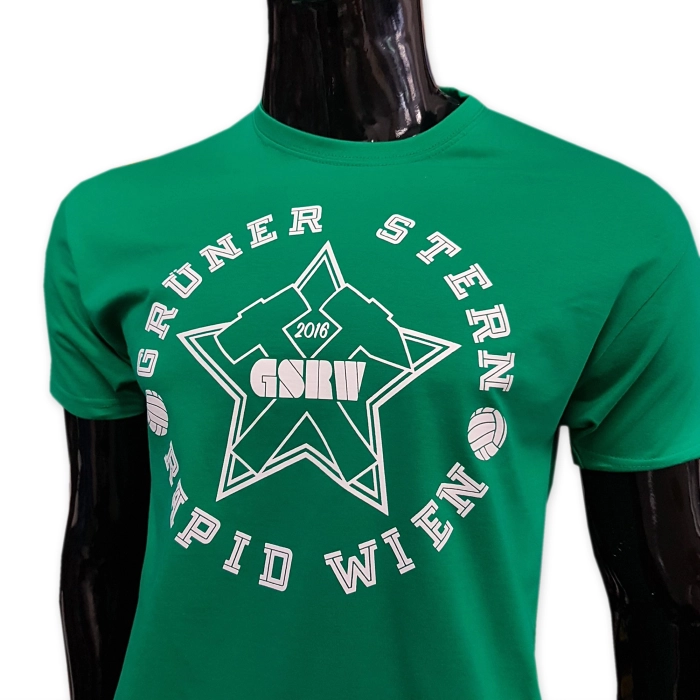 High quality green tshirt with big Gruner Stern screen print