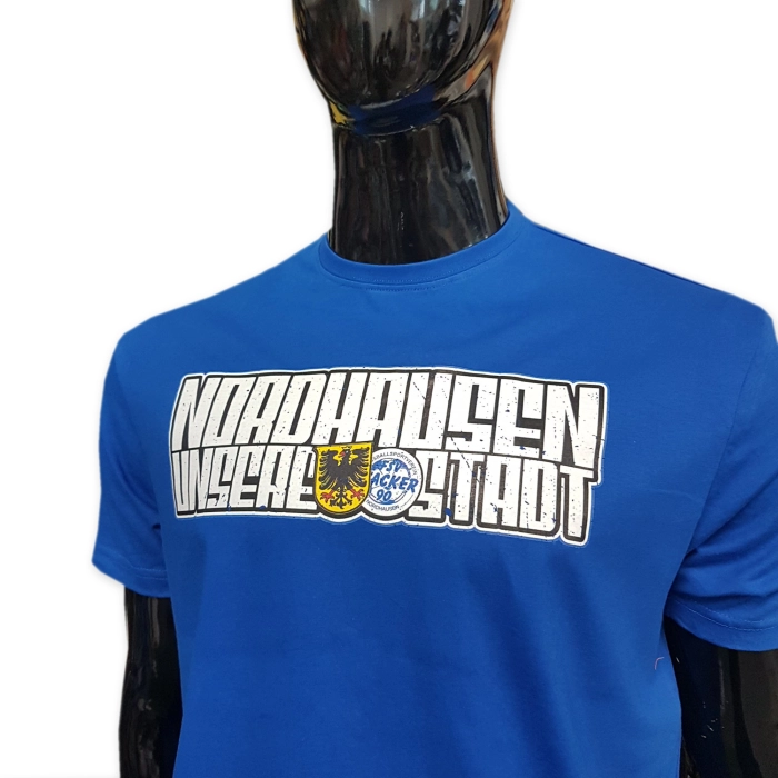 High quality blue tshirt with big Nordhausen screen print